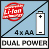 雙電源 可通過(guò)10.8伏鋰離子可充電電池和標(biāo)準(zhǔn)堿性電池供電