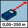 距离测量范围 250 米 测量范围 0.05 - 250 米
