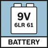 9.6 伏电池 由 1 块 9 伏 6LR61 电池供电