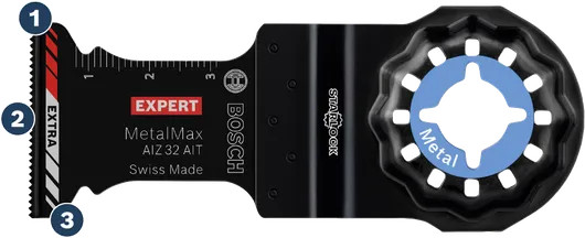 BoschMetalMax Starlock 金属切割刀片。