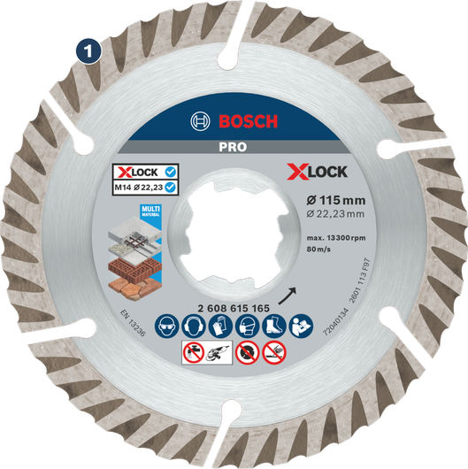 BoschX-LOCK 115mm 多用途金刚石切割片。