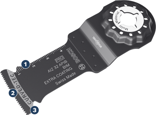 BoschAIZ 32 APB BIM 多功能工具刀片，带额外涂层。