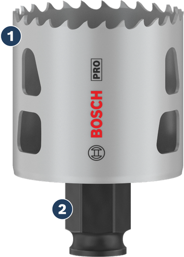 BoschPRO 开孔锯，切割齿速度快。