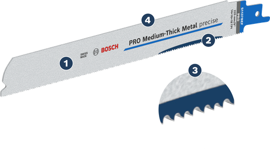 BoschPRO 中厚金属精密往复锯片。