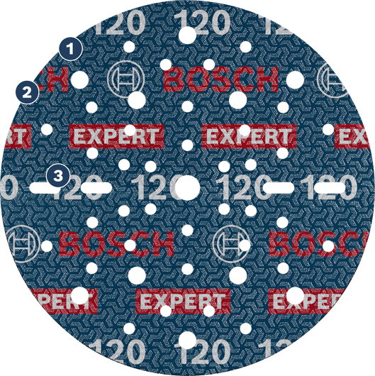 BoschEXPERT 120目多孔砂纸盘。