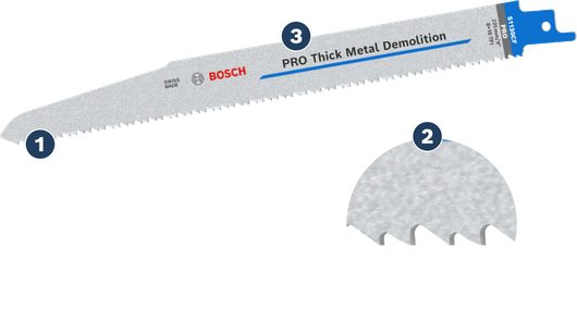 BoschPRO 厚金属拆除往复锯片。