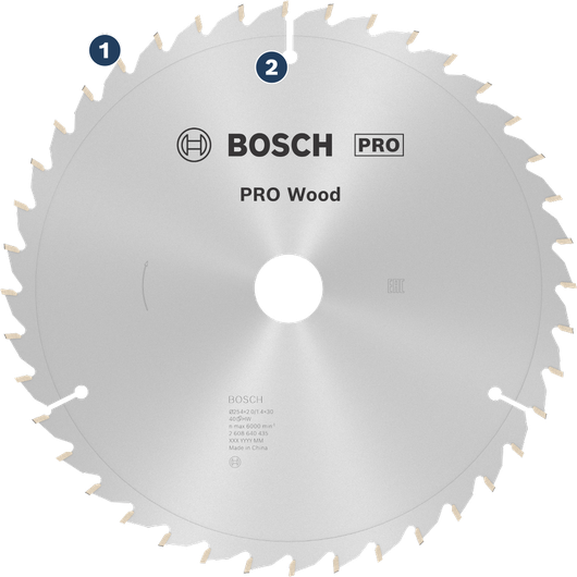 BoschPRO 木工圆锯片，用于木材切割。
