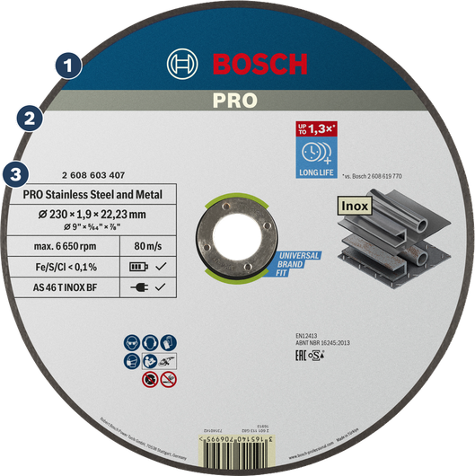 BoschPRO 不锈钢和金属切割片。