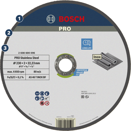 BoschPRO系列不锈钢切割片，使用寿命长。