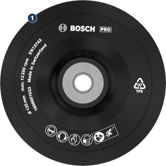 BoschPRO 125mm 角磨机背垫。
