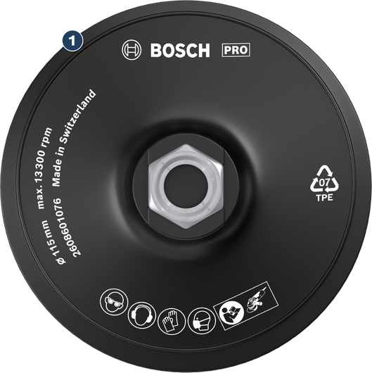 BoschPRO 115mm 角磨机背垫。