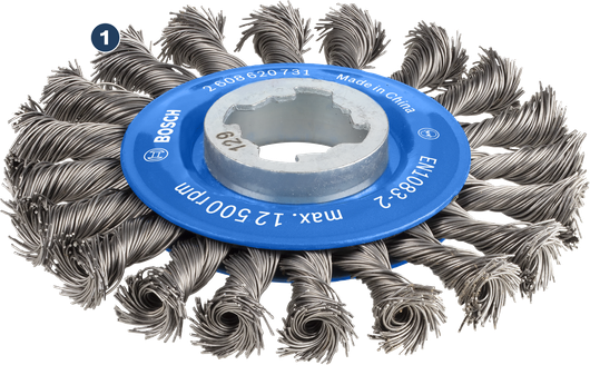 BoschPRO 金属重型 X-Lock 打结钢丝轮，115 毫米。