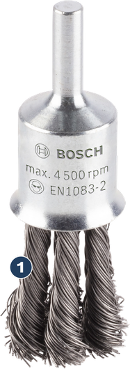 Bosch金属表面清洁用钢丝杯刷。