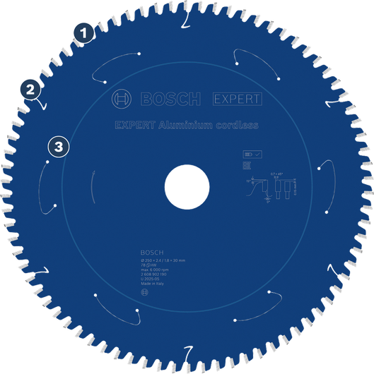 BoschExpert 铝制无绳金属切割锯片。