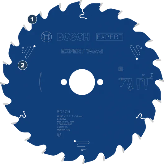 BoschExpert Wood 锯片，用于快速切割木材。