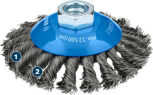 Bosch金属重型斜角刷 100 x 0.5 毫米，适用于角磨机。