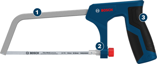 Bosch150 毫米双金属钢锯，用于精确切割薄金属。