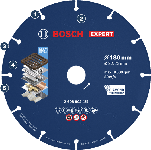 BoschExpert 多材料金刚石切割片。