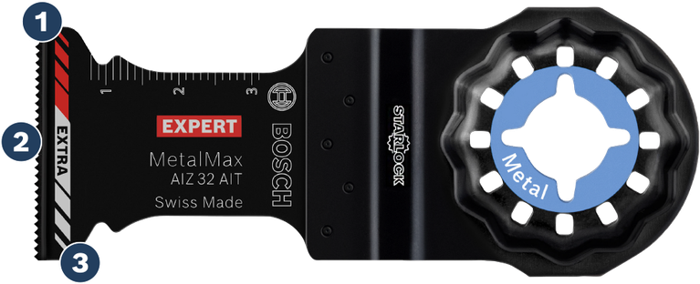 BoschMetalMax AIZ 32 AIT 星形锁紧金属切割刀片。