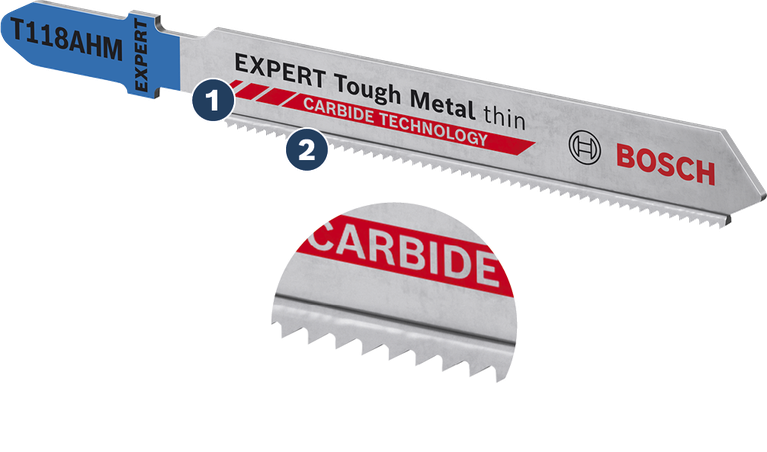 BoschT118AHM 专业级硬金属曲线锯片，适用于薄金属。