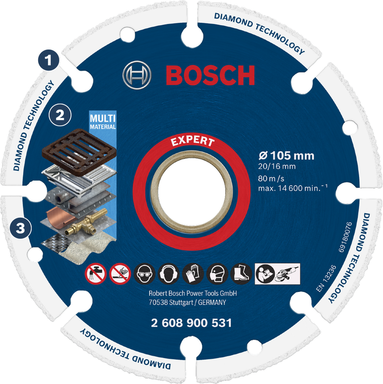 BoschEXPERT 金刚石金属切割片 105 毫米。