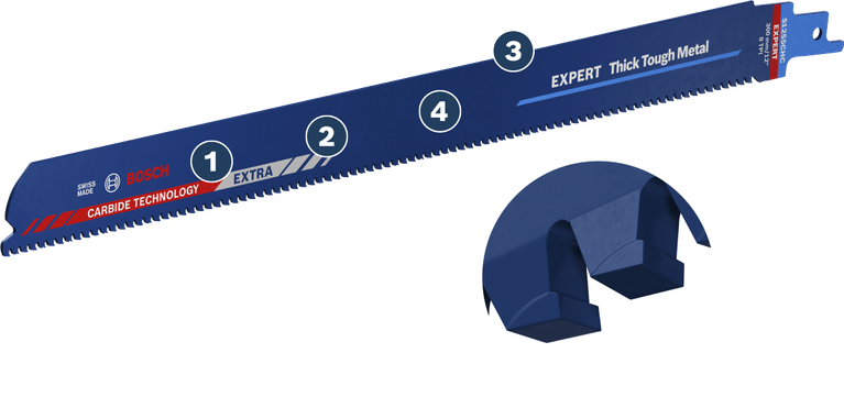 BoschExpert 厚型高强度金属往复锯片。