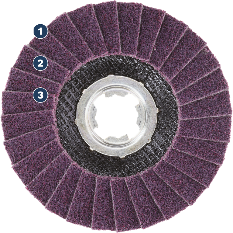 BoschSpider WOG 砂布轮，用于表面精加工。