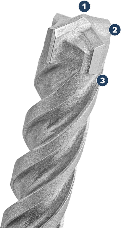 BoschSDS plus-7X 钻头，带硬质合金钻尖。