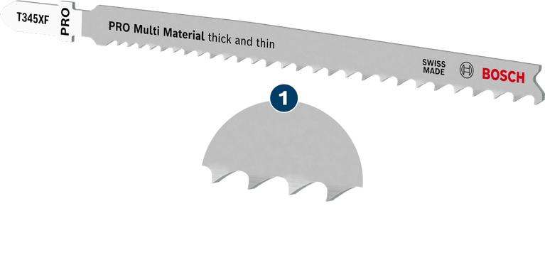BoschT345XF PRO 多用途曲线锯片，适用于厚薄切割。