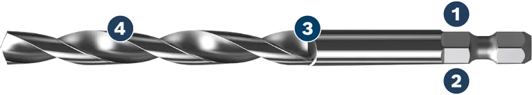 Bosch六角柄钻头，适用于木材和金属。