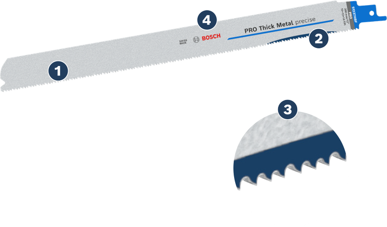 BoschPRO 厚金属精密 S1237HBF 刀片，用于切割厚金属。