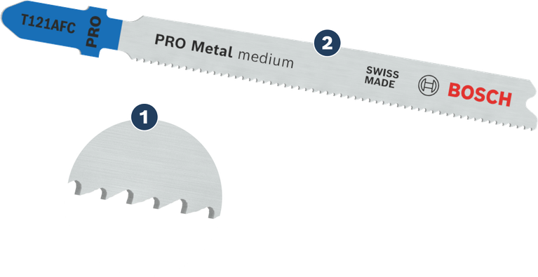 BoschT121AFC 曲线锯片，适用于中等金属切割。