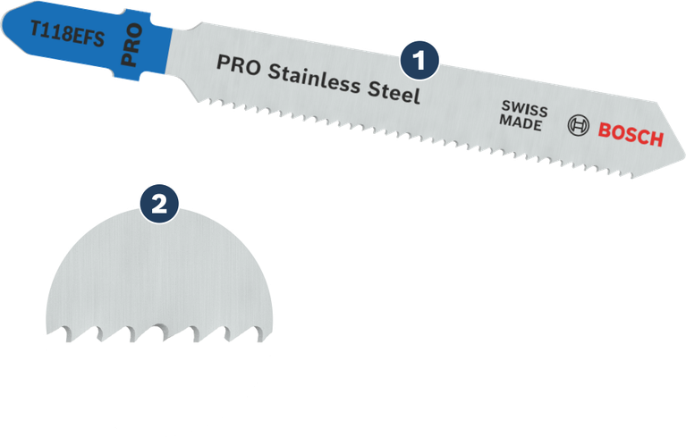 BoschPRO 不锈钢 T118EFS 曲线锯片，波浪形齿。