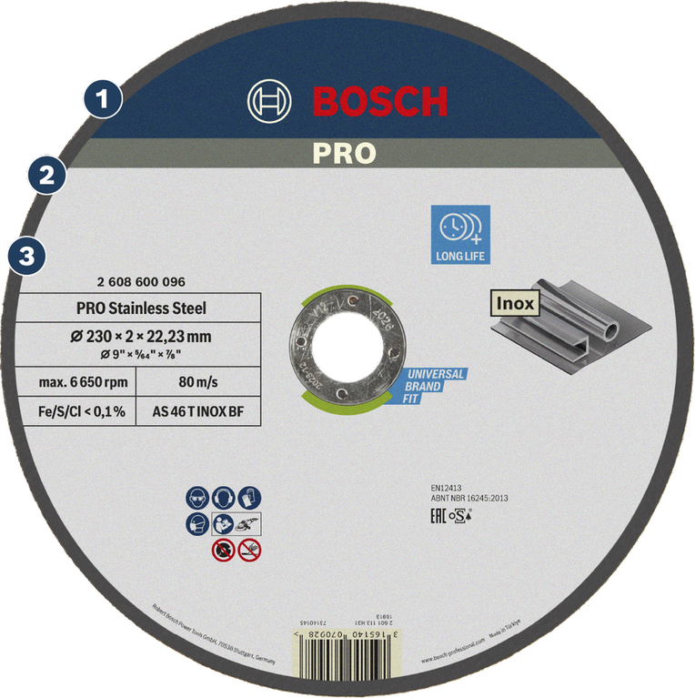 BoschPRO系列不锈钢切割片，使用寿命长。