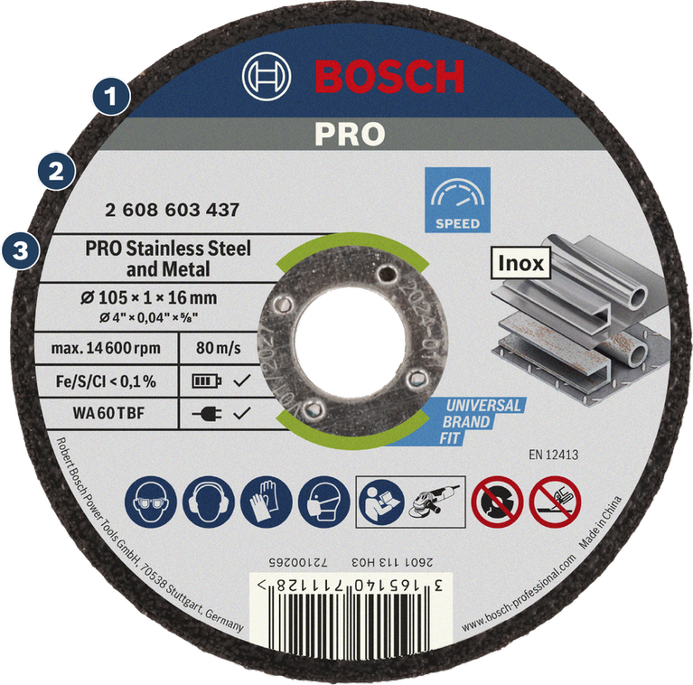 BoschPRO 不锈钢和金属切割片。