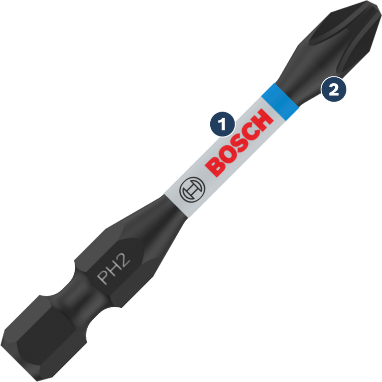 BoschPH2 螺丝刀头，带加强型扭转区。