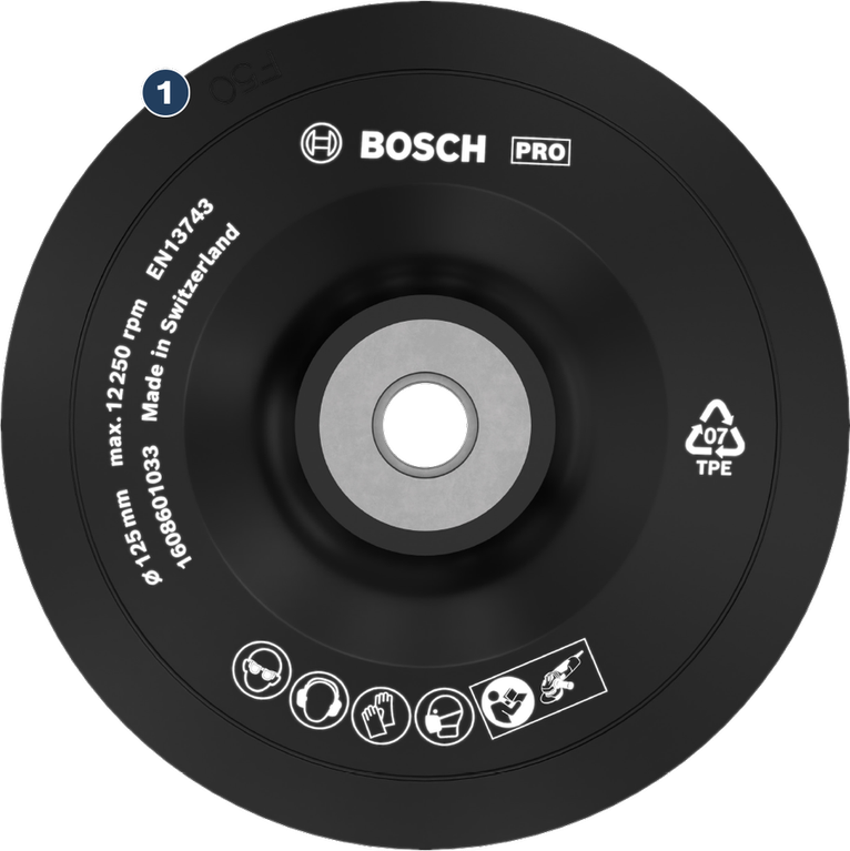 BoschPRO 125mm 角磨机背垫。