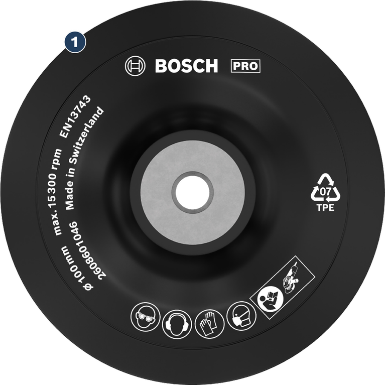 BoschPRO 软质背垫 100 毫米，适用于角磨机。