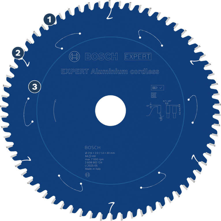 BoschExpert 铝制无绳圆锯片。