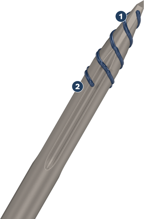 BoschSDS plus-7X 钻头，带硬质合金刀头和螺旋槽。