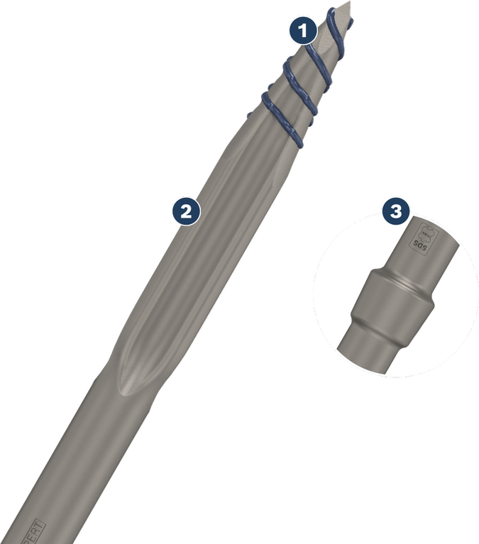 BoschExpert SDS Plus-7X 钻头，带硬质合金钻尖。