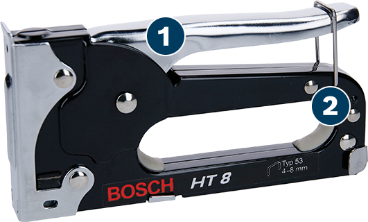 BoschHT 8 手持式订书机，适用于 4-8 毫米订书钉。