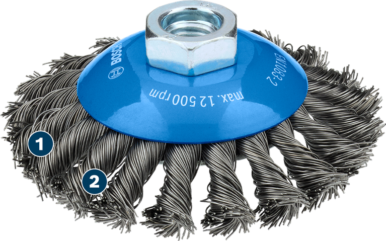 Bosch金属重型斜角刷 100 x 0.5 毫米，适用于角磨机。
