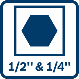 2合1钻头夹持器 – 可适应更多应用 1/2"正方形和1/4"六角形组合