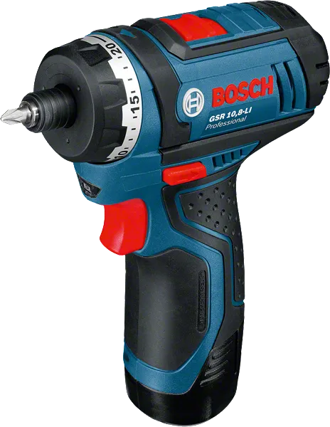 BoschGSR 10.8-LI 无绳电钻，配备 1.5Ah 电池。.