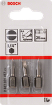 Bosch25mm 螺丝刀头套装，适用于 1/4 英寸六角柄。