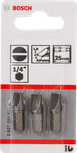 Bosch25mm 1/4 英寸一字螺丝刀头套装。