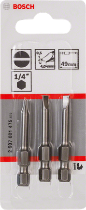 Bosch49mm 螺丝刀头套装，适用于 1/4 英寸六角柄。
