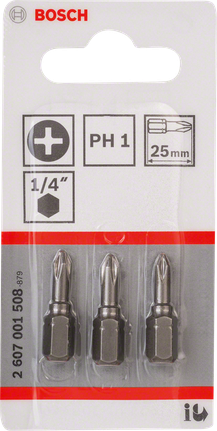 BoschPH1 25mm 螺丝刀头三件套。
