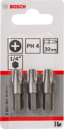 BoschPH4 螺丝刀头 32mm 三件装。